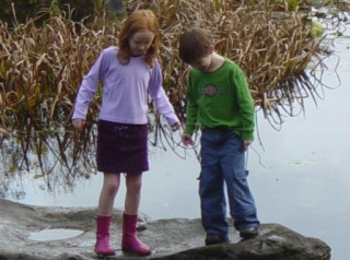 Two Kids - wet stones crop